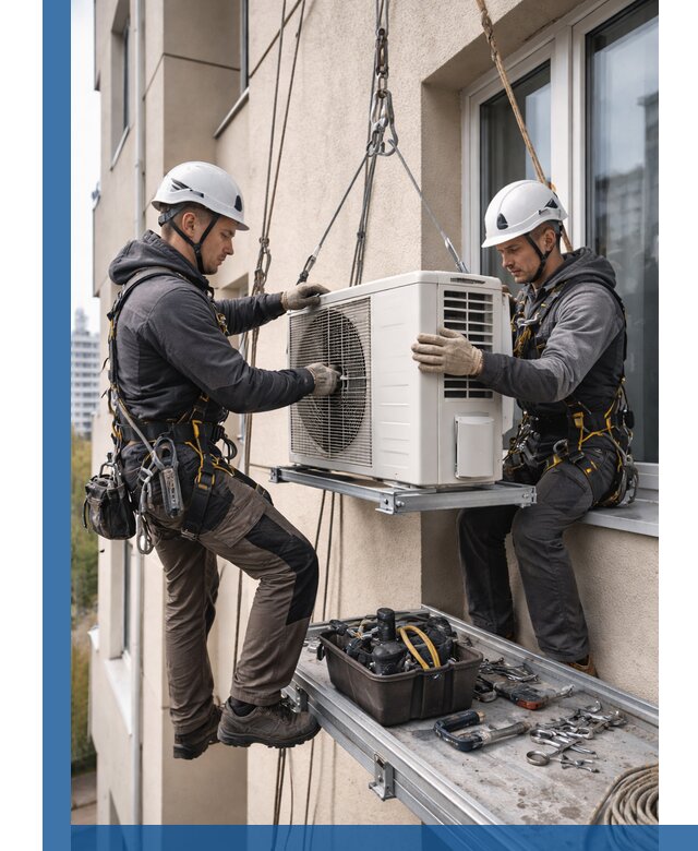 Перенос внешнего блока кондиционера в Губкине с монтажом и крепежом