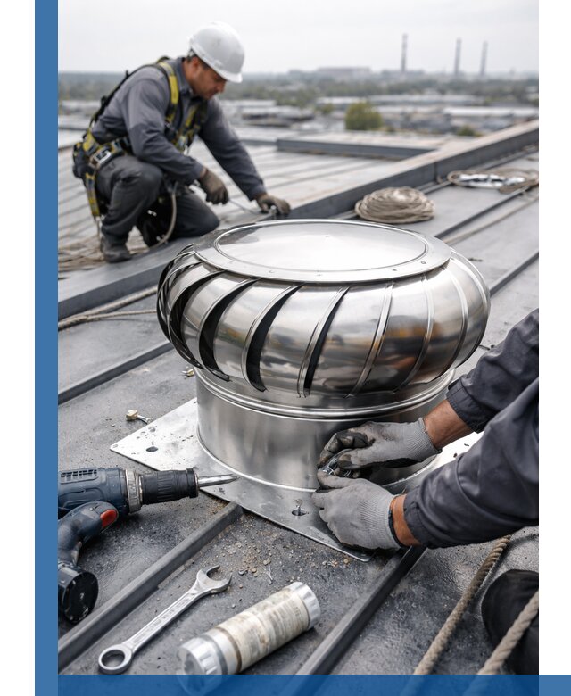 Установка дефлекторов на кровле в Губкине профессионально