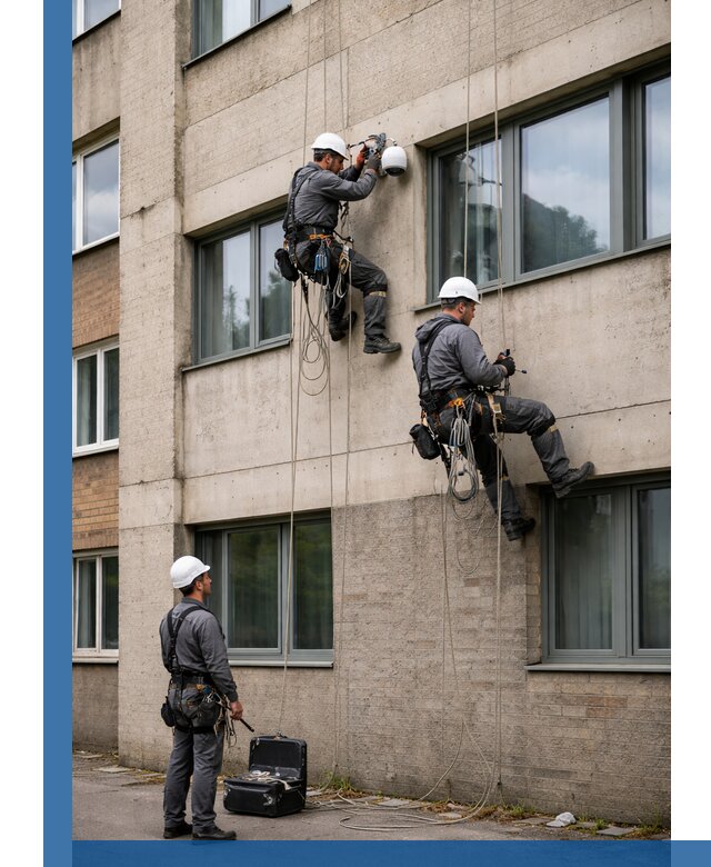 Монтаж фасадных камер видеонаблюдения в Губкине под ключ