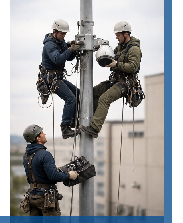 Установка видеокамер на мачте в Губкине от 8634 р. | ВЫСОТНИК-Гбк