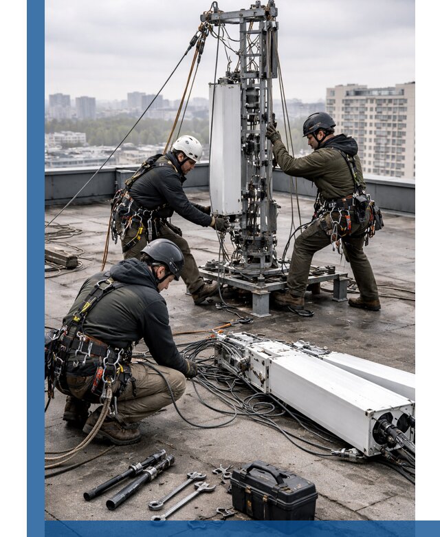 Демонтаж антенн на крыше зданий в Губкине с гарантией