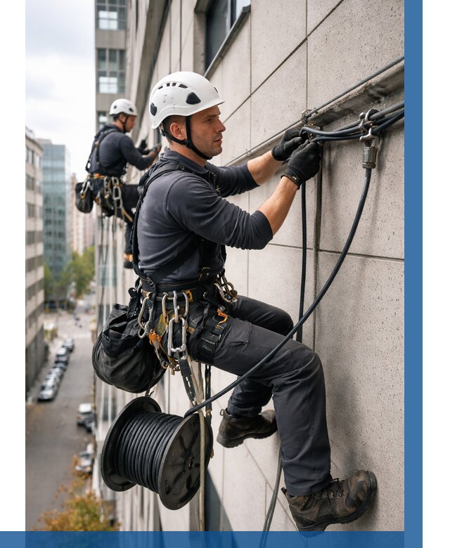 Прокладка кабеля по фасаду в Губкине от 356 р. | ВЫСОТНИК-Гбк