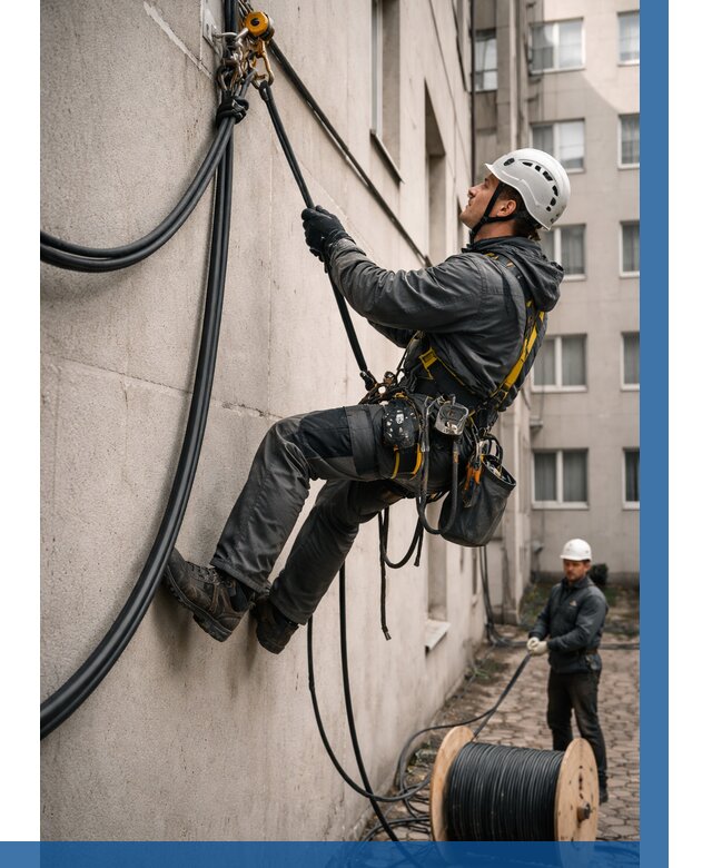 Протяжка кабеля питания на высоте в Губкине от 457 р. | ВЫСОТНИК-Гбк