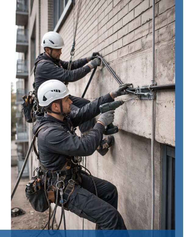 Крепление кабеля на фасаде в Губкине от 356 р. | ВЫСОТНИК-Гбк