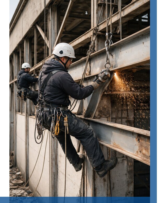 Демонтаж металлоконструкций на высоте в Губкине от 6603р. |ВЫСОТНИК-Гбк