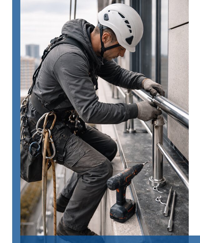 Монтаж ограждений на высоте в Губкине для зданий и конструкций