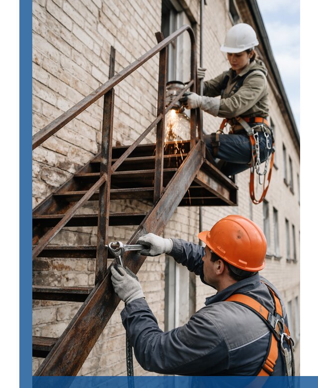 Ремонт и восстановление пожарных лестниц с выездом в Губкине