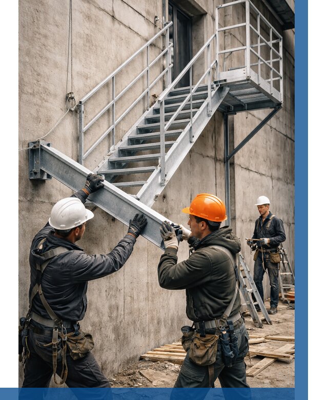 Монтаж металлических лестниц в Губкине от 15237 р. | ВЫСОТНИК-Гбк