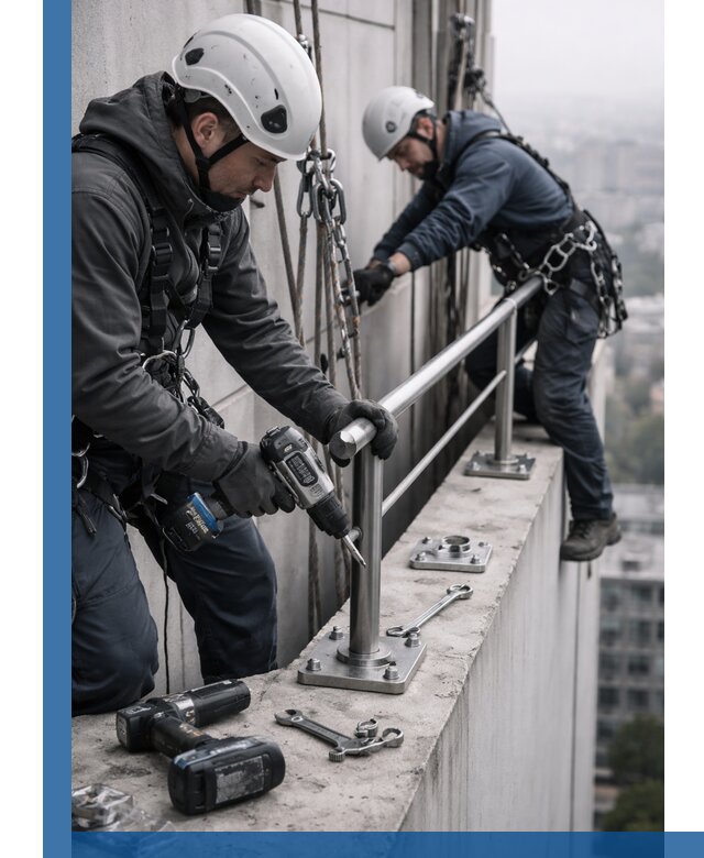 Монтаж перил на высоте в Губкине для жилых и промобъектов