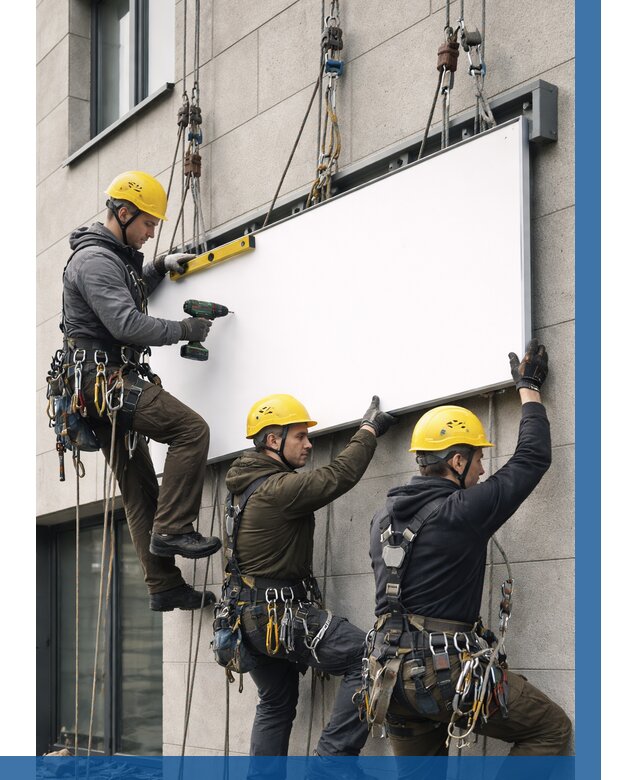 Монтаж рекламной вывески в Губкине от 8126 р. | ВЫСОТНИК-Гбк