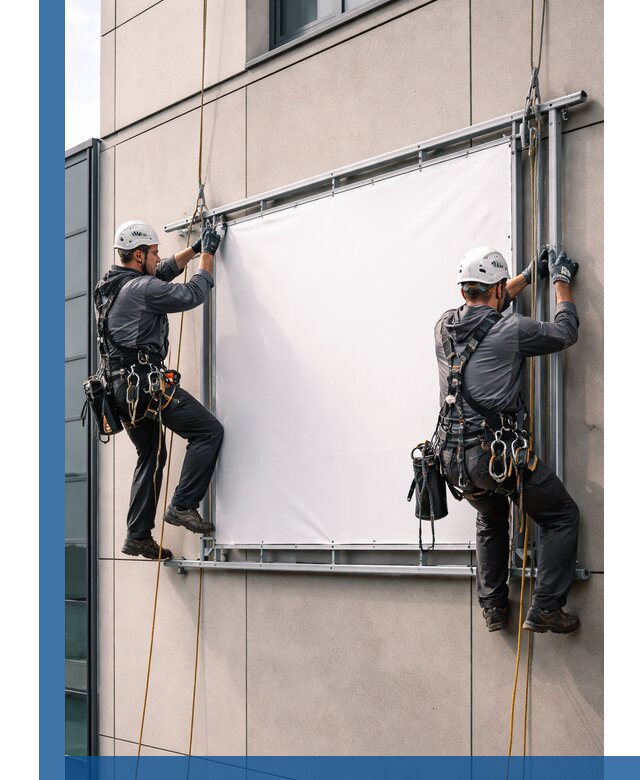 Монтаж наружной рекламной вывески в Губкине под ключ