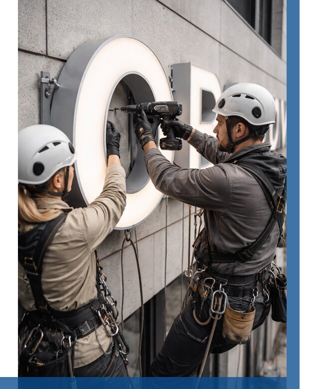 Монтаж световых букв в Губкине от 3047 р. под ключ ВЫСОТНИК-Гбк