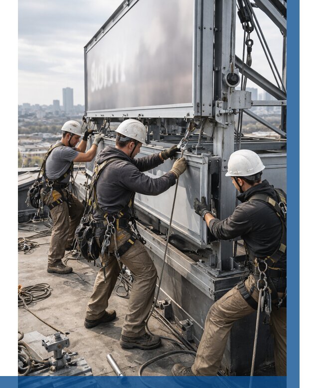 Монтаж крышной рекламной конструкции в Губкине от 60948 р.|ВЫСОТНИК-Гбк