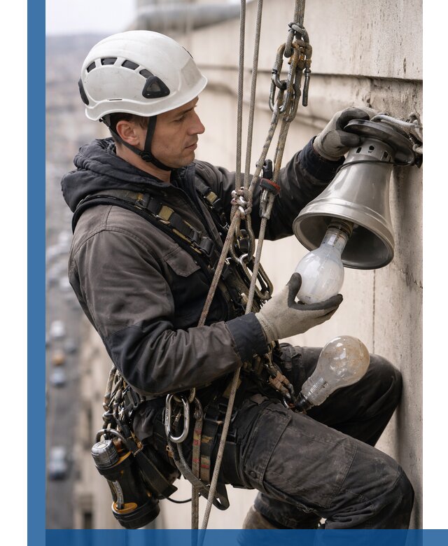 Замена ламп на высоте в Губкине профессионально и быстро