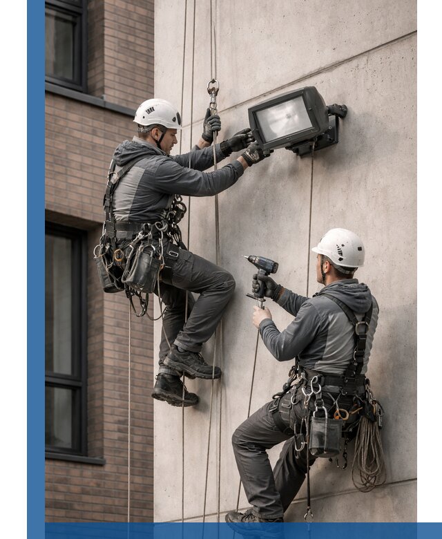 Профессиональный монтаж фасадных прожекторов в Губкине под ключ