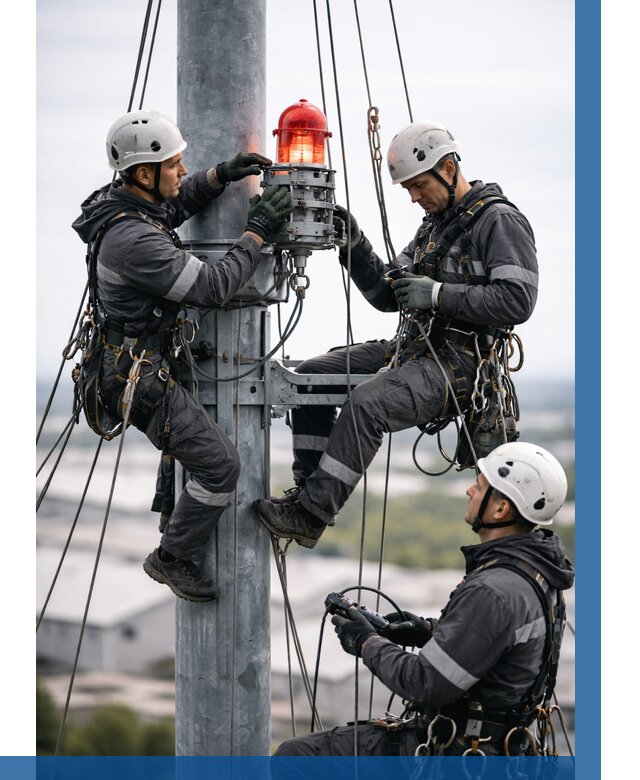 Монтаж заградительных огней в Губкине от 8634 р. | ВЫСОТНИК-Гбк