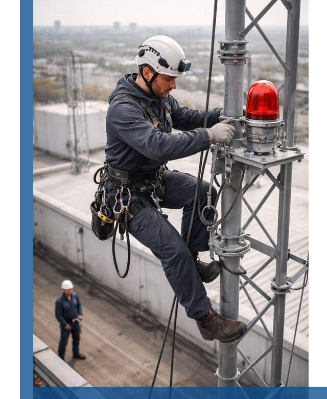 Монтаж заградительных огней и обслуживание объектов в Губкине