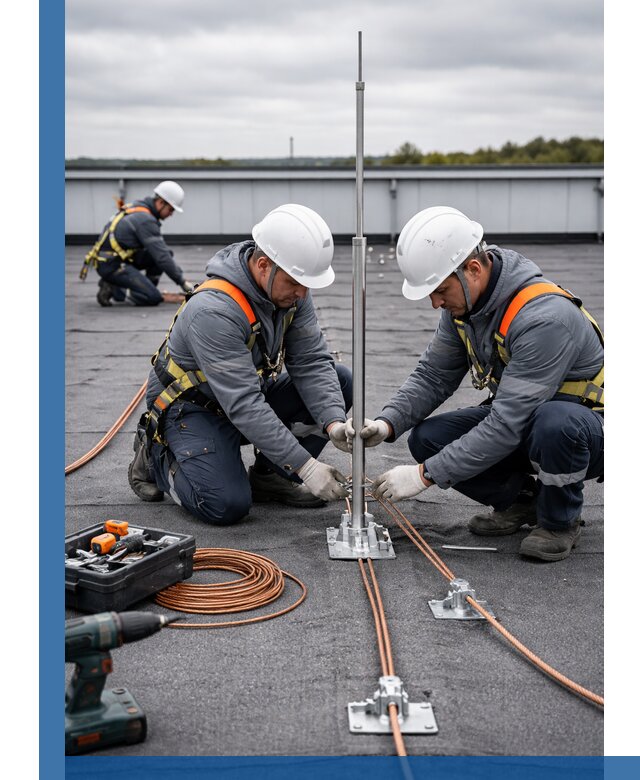 Монтаж молниезащиты на кровле в Губкине под ключ с гарантией