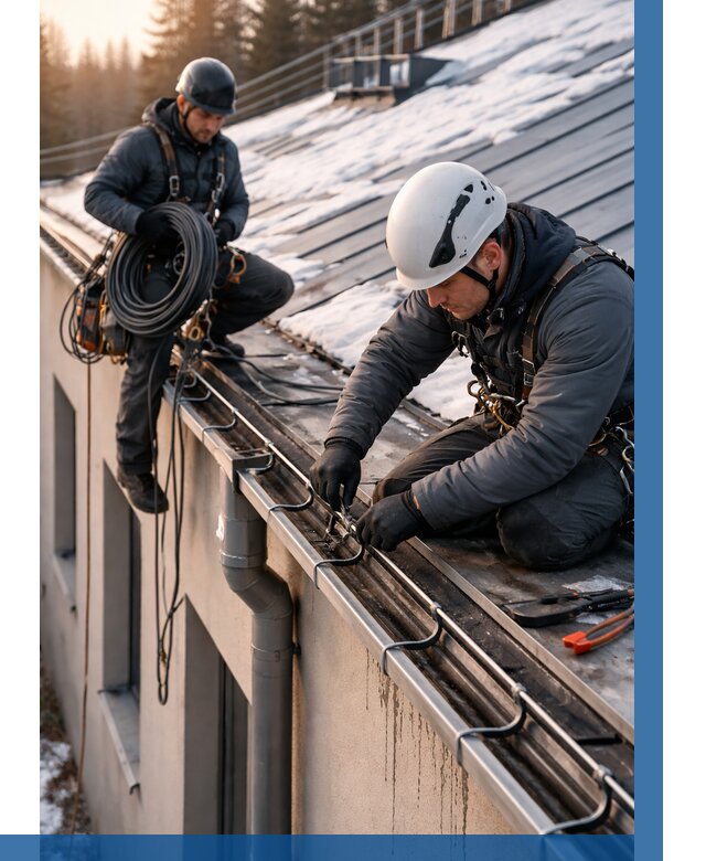 Монтаж греющего кабеля на кровле в Губкине от 457 р. | ВЫСОТНИК-Гбк