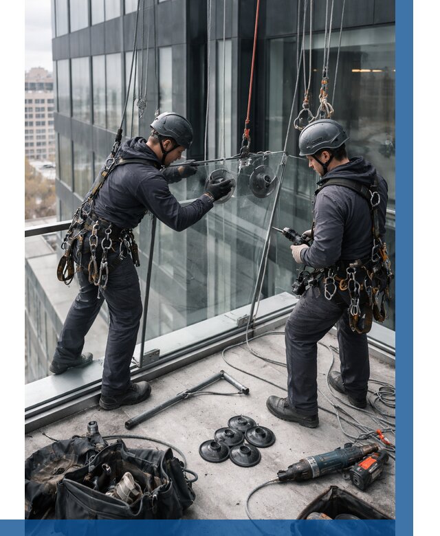 Монтаж стеклянных ограждений в Губкине от 2540 р. | ВЫСОТНИК-Гбк