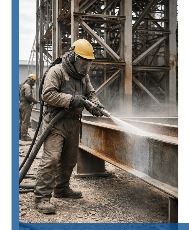 Пескоструйная очистка металлоконструкций в Губкине промышленная