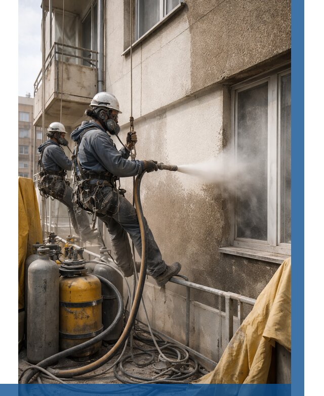 Пескоструйная очистка фасада в Губкине от 660 р. | ВЫСОТНИК-Гбк