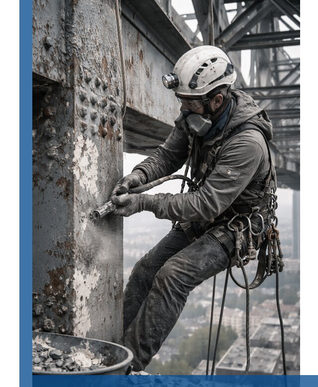 Удаление старой краски с металлических конструкций в Губкине