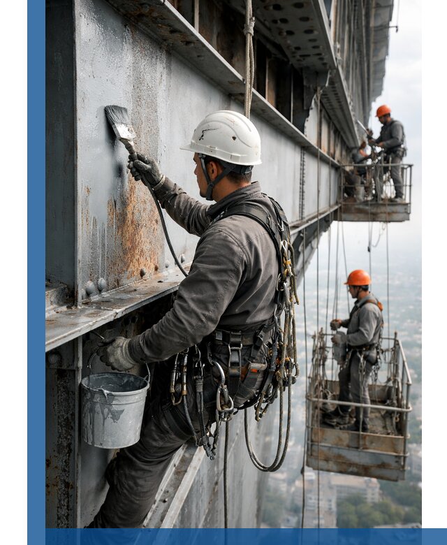 Покраска металлоконструкций на высоте в Губкине профессионально