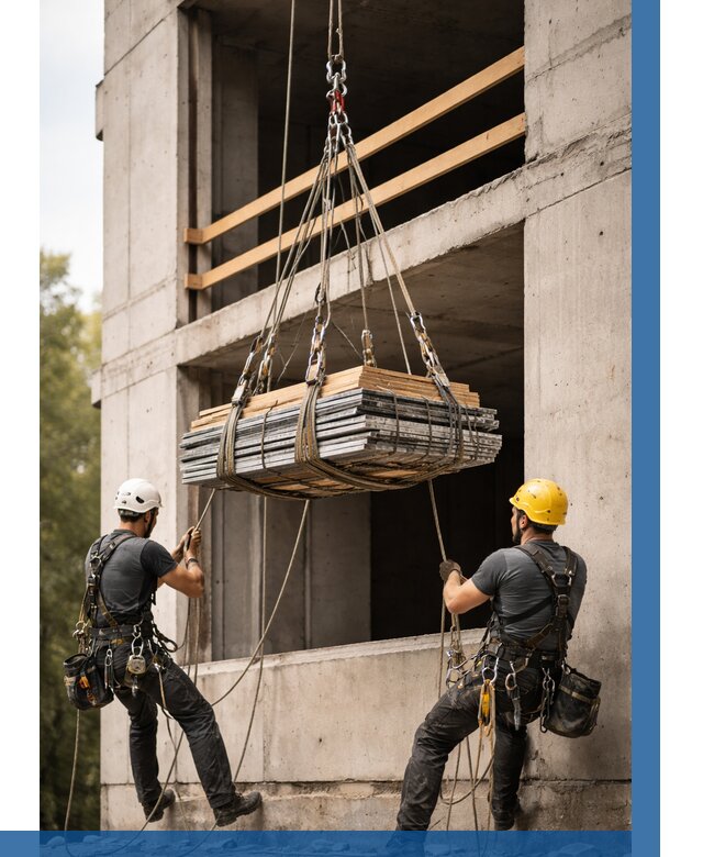 Подъем материала на этаж веревками в Губкине от 1524 р. | ВЫСОТНИК-Гбк