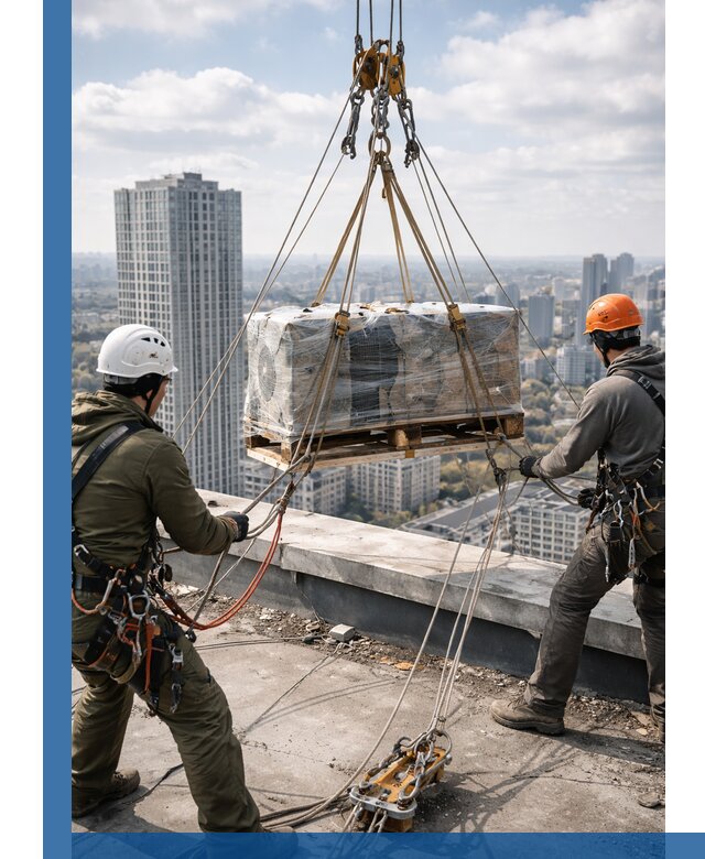 Подъем и монтаж крупногабаритных грузов на крышу в Губкине