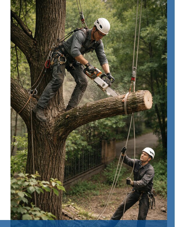 Спил деревьев альпинистами в Губкине от 8126 р. | ВЫСОТНИК-Гбк