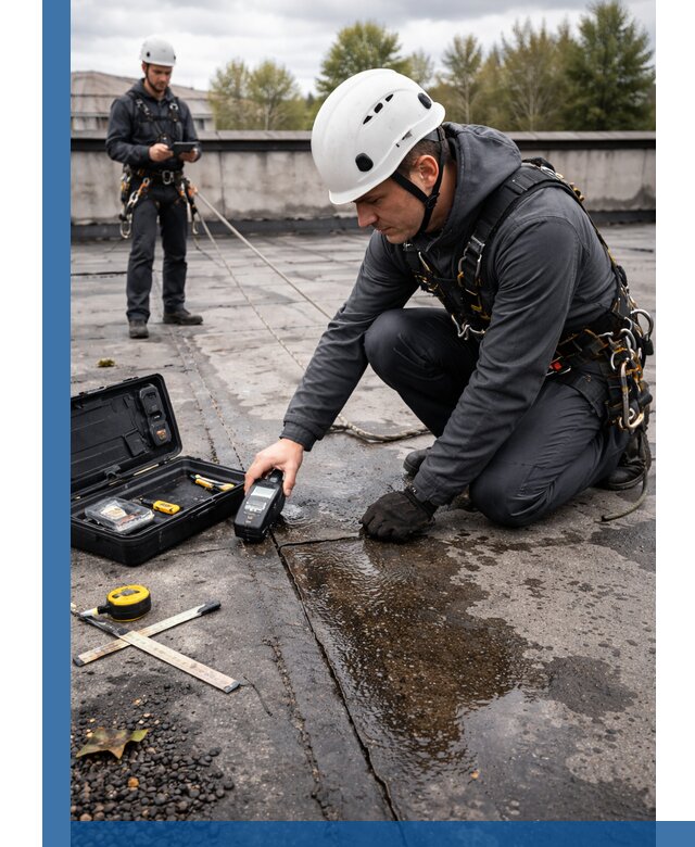 Обследование кровли на протечки и выявление дефектов в Губкине